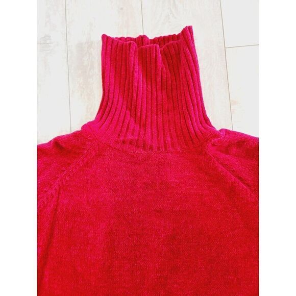 Chico's 3 Red Turtleneck Sweater Long Sleeve Super Soft Bright‎ Red Stretch - Picture 3 of 5
